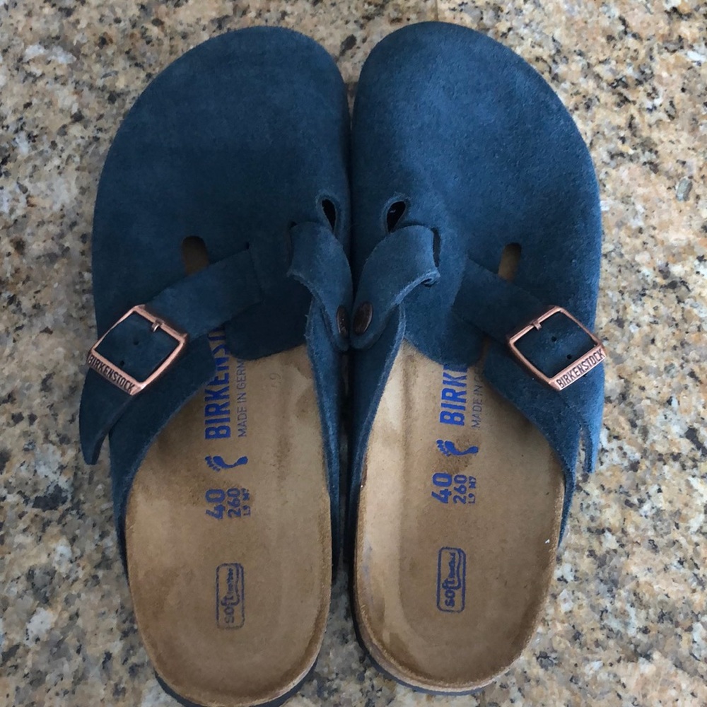 Birkenstock Boston Suede Clog Nay Sz 40